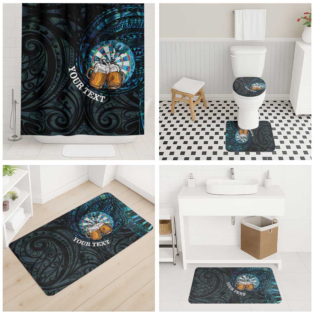 Personalized New Zealand Darts Beer Bathroom Set Paua Shell Aotearoa Maori Tattoo LT14 - Polynesian Pride