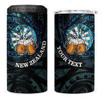 Personalized New Zealand Darts Beer 4 in 1 Can Cooler Tumbler Paua Shell Aotearoa Maori Tattoo LT14 One Size: 16 oz Black - Polynesian Pride