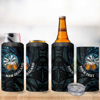 Personalized New Zealand Darts Beer 4 in 1 Can Cooler Tumbler Paua Shell Aotearoa Maori Tattoo LT14 - Polynesian Pride