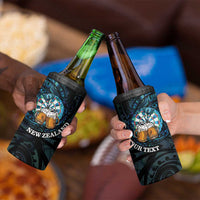 Personalized New Zealand Darts Beer 4 in 1 Can Cooler Tumbler Paua Shell Aotearoa Maori Tattoo LT14 - Polynesian Pride
