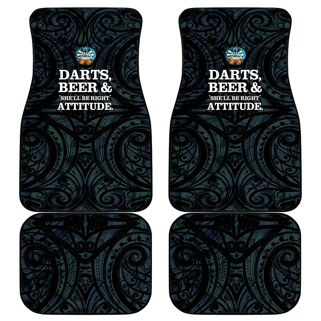 New Zealand Darts Beer Car Mats Paua Shell Aotearoa Maori Tattoo LT14 - Polynesian Pride