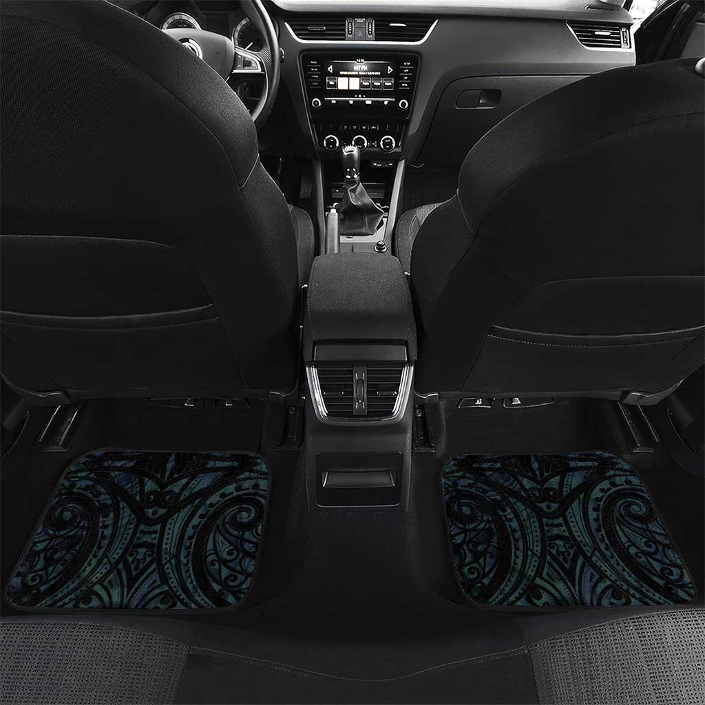 New Zealand Darts Beer Car Mats Paua Shell Aotearoa Maori Tattoo LT14 Set 2pcs - Back Black - Polynesian Pride