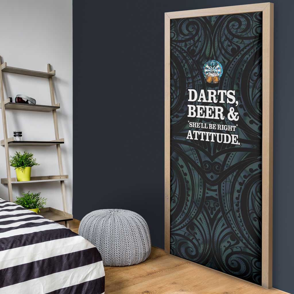 New Zealand Darts Beer Door Cover Paua Shell Aotearoa Maori Tattoo LT14 - Polynesian Pride