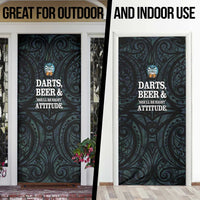 New Zealand Darts Beer Door Cover Paua Shell Aotearoa Maori Tattoo LT14 - Polynesian Pride