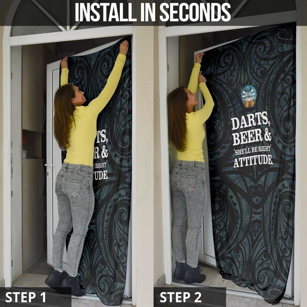 New Zealand Darts Beer Door Cover Paua Shell Aotearoa Maori Tattoo LT14 - Polynesian Pride