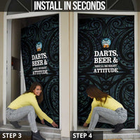 New Zealand Darts Beer Door Cover Paua Shell Aotearoa Maori Tattoo LT14 - Polynesian Pride
