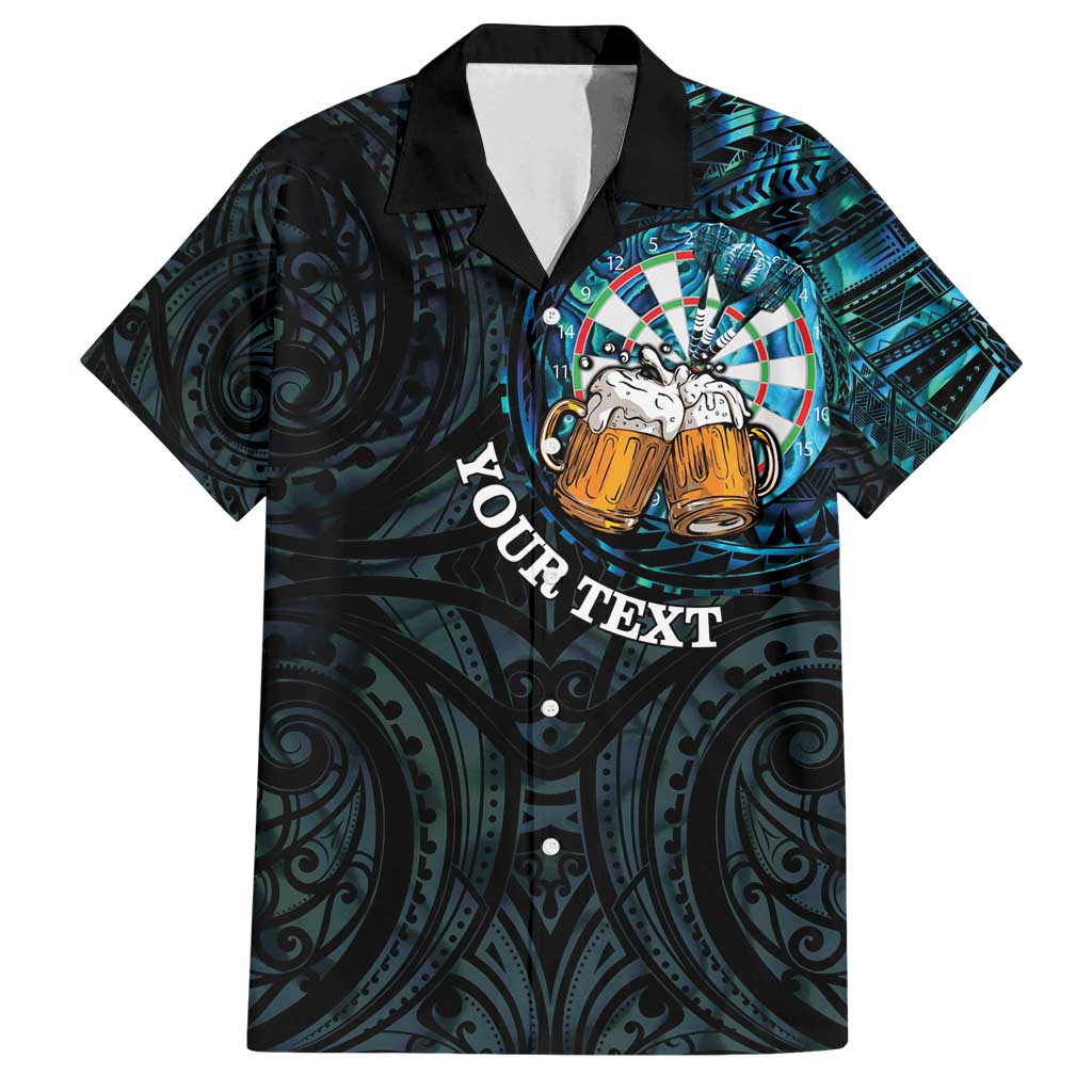 Personalized New Zealand Darts Beer Family Matching Puletasi and Hawaiian Shirt Paua Shell Aotearoa Maori Tattoo - Polynesian Pride