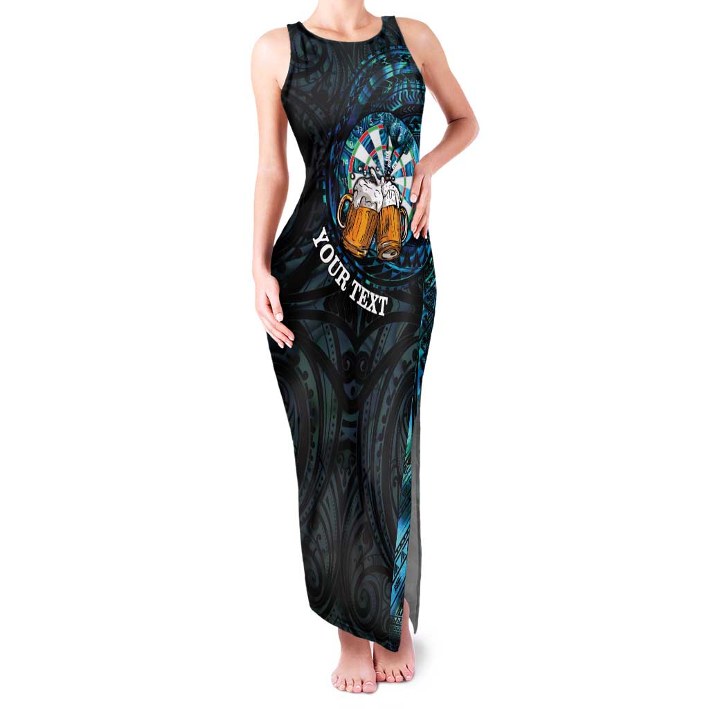 Personalized New Zealand Darts Beer Family Matching Tank Maxi Dress and Hawaiian Shirt Paua Shell Aotearoa Maori Tattoo - Polynesian Pride