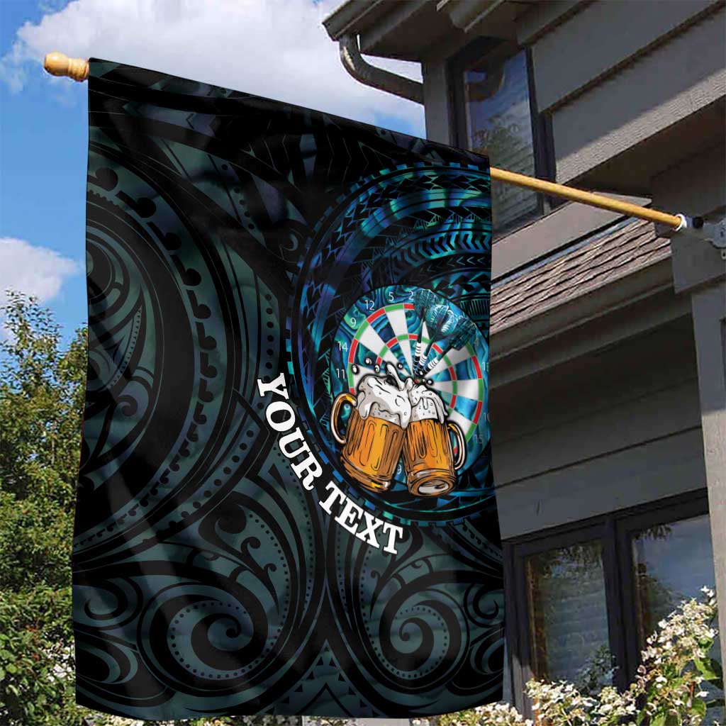 Personalized New Zealand Darts Beer Garden Flag Paua Shell Aotearoa Maori Tattoo LT14 - Polynesian Pride