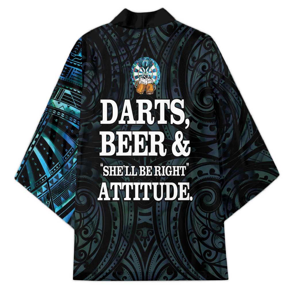 Personalized New Zealand Darts Beer Kimono Paua Shell Aotearoa Maori Tattoo LT14 - Polynesian Pride