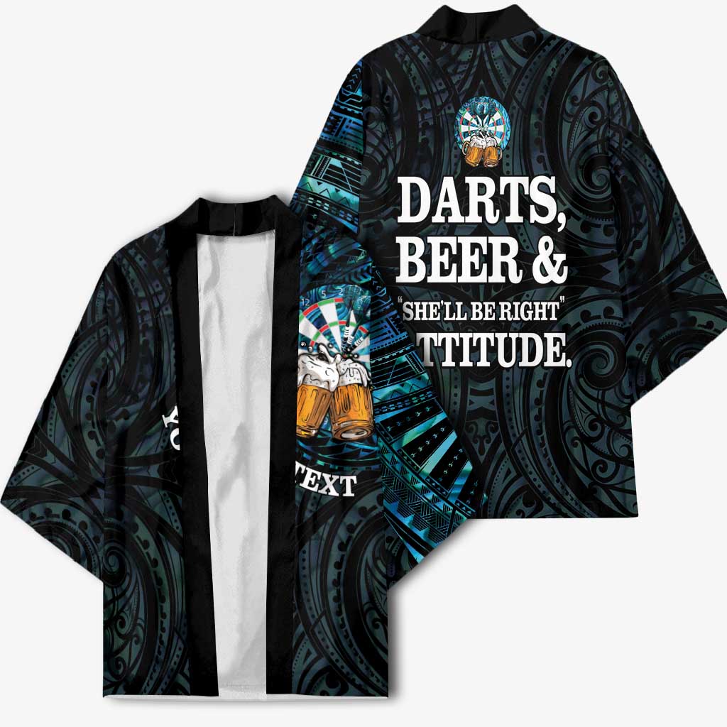 Personalized New Zealand Darts Beer Kimono Paua Shell Aotearoa Maori Tattoo LT14 - Polynesian Pride