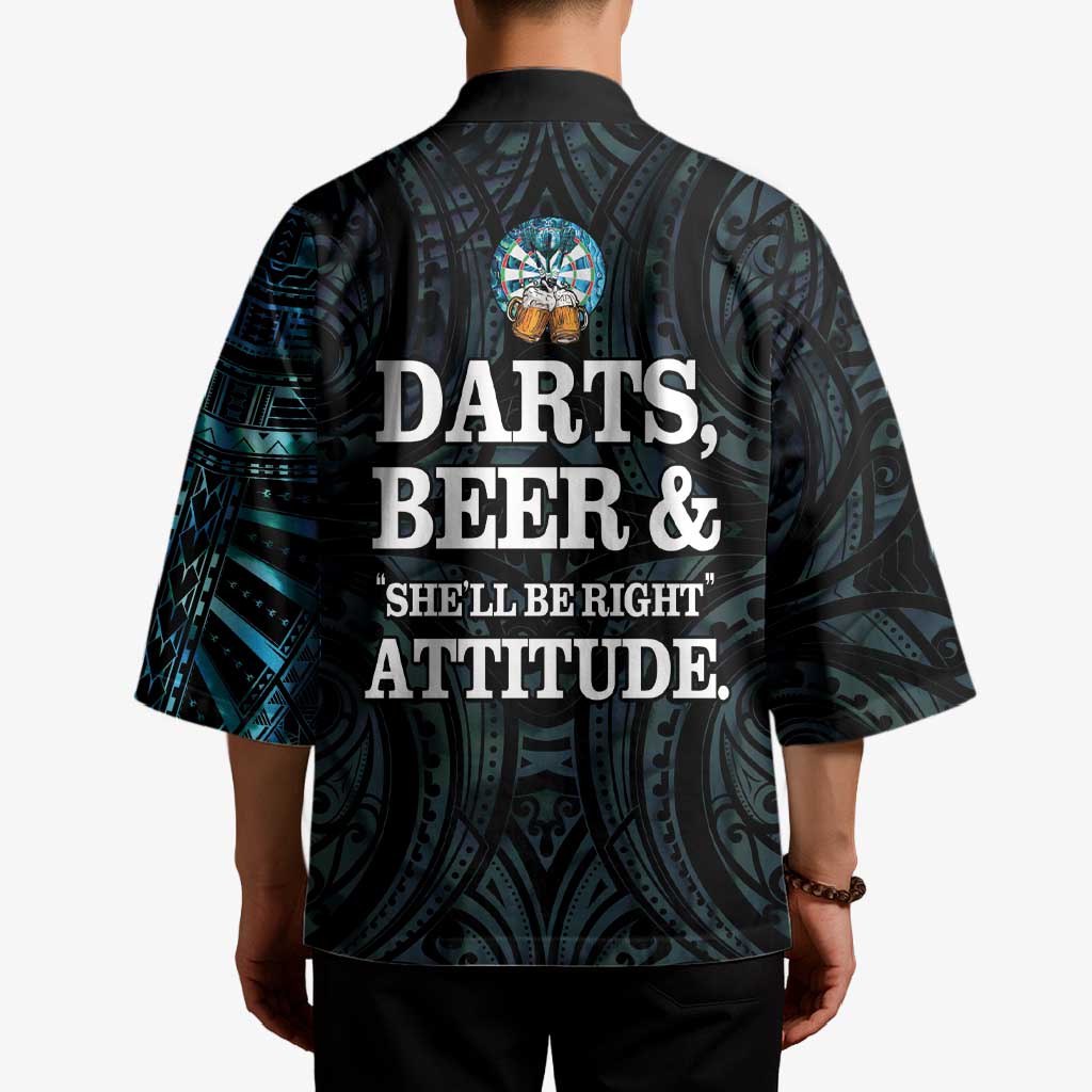 Personalized New Zealand Darts Beer Kimono Paua Shell Aotearoa Maori Tattoo LT14 - Polynesian Pride