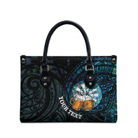 Personalized New Zealand Darts Beer Leather Bag Paua Shell Aotearoa Maori Tattoo LT14 - Polynesian Pride