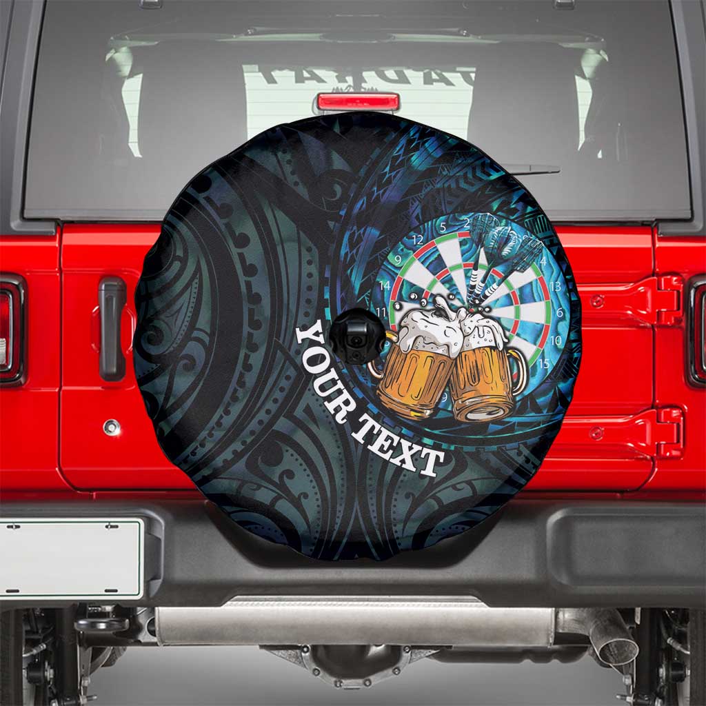 Personalized New Zealand Darts Beer Spare Tire Cover Paua Shell Aotearoa Maori Tattoo LT14 - Polynesian Pride