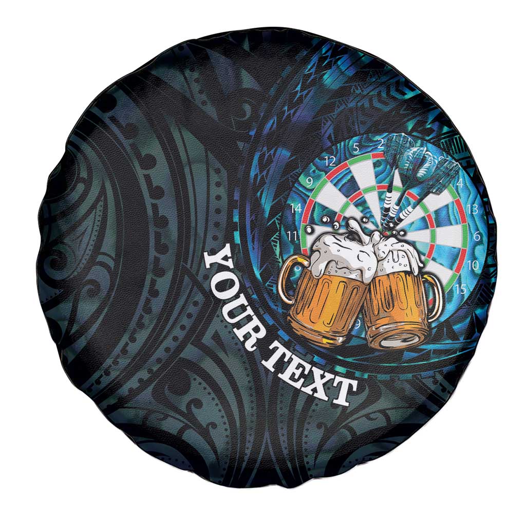 Personalized New Zealand Darts Beer Spare Tire Cover Paua Shell Aotearoa Maori Tattoo LT14 - Polynesian Pride