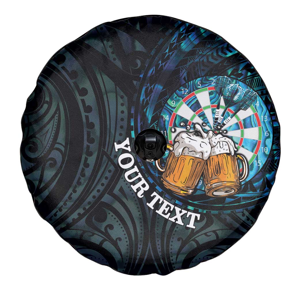 Personalized New Zealand Darts Beer Spare Tire Cover Paua Shell Aotearoa Maori Tattoo LT14 - Polynesian Pride