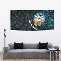 Personalized New Zealand Darts Beer Tapestry Paua Shell Aotearoa Maori Tattoo LT14 - Polynesian Pride