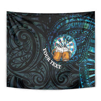 Personalized New Zealand Darts Beer Tapestry Paua Shell Aotearoa Maori Tattoo LT14 - Polynesian Pride