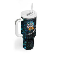 Personalized New Zealand Darts Beer Tumbler With Handle Paua Shell Aotearoa Maori Tattoo LT14 - Polynesian Pride