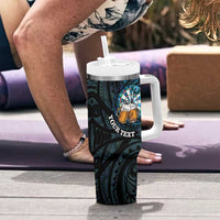 Personalized New Zealand Darts Beer Tumbler With Handle Paua Shell Aotearoa Maori Tattoo LT14 - Polynesian Pride