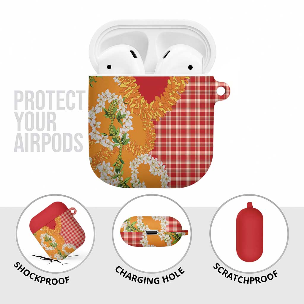Prince Kuhio Aloha Hawaii AirPods Case Plumeria Ilima Lei Palaka Motifs