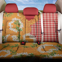 Prince Kuhio Aloha Hawaii Back Car Seat Cover Plumeria Ilima Lei Palaka Motifs LT14 One Size Red - Polynesian Pride