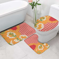 Prince Kuhio Aloha Hawaii Bathroom Set Plumeria Ilima Lei Palaka Motifs