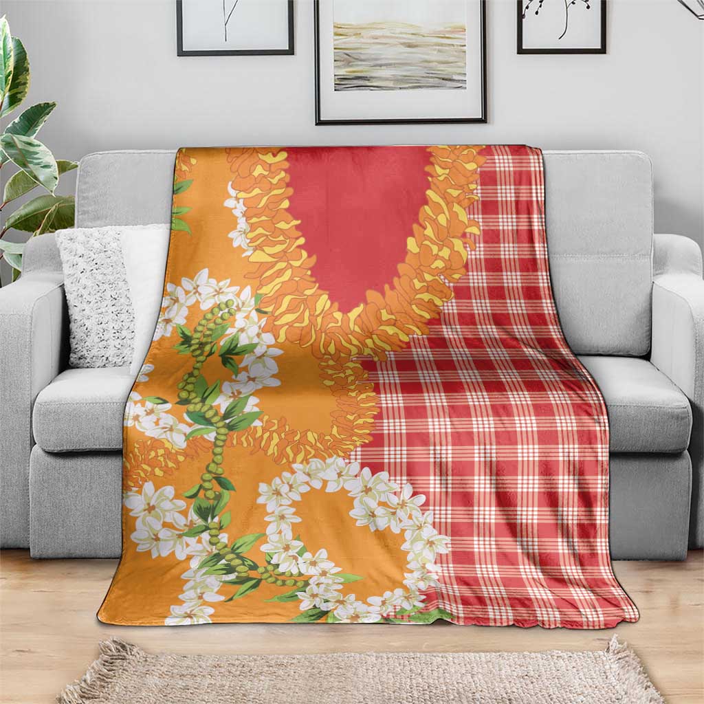 Prince Kuhio Aloha Hawaii Blanket Plumeria Ilima Lei Palaka Motifs LT14 - Polynesian Pride