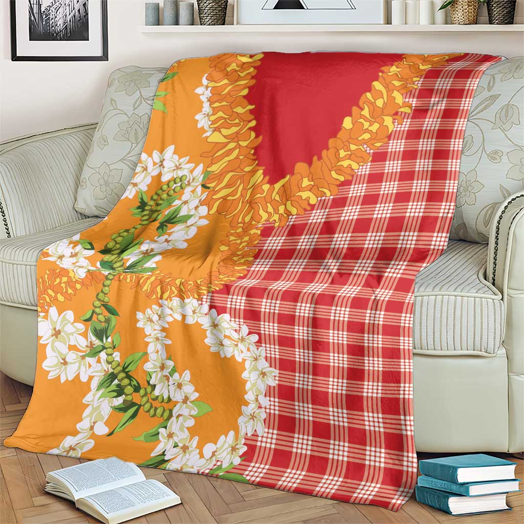 Prince Kuhio Aloha Hawaii Blanket Plumeria Ilima Lei Palaka Motifs LT14 - Polynesian Pride
