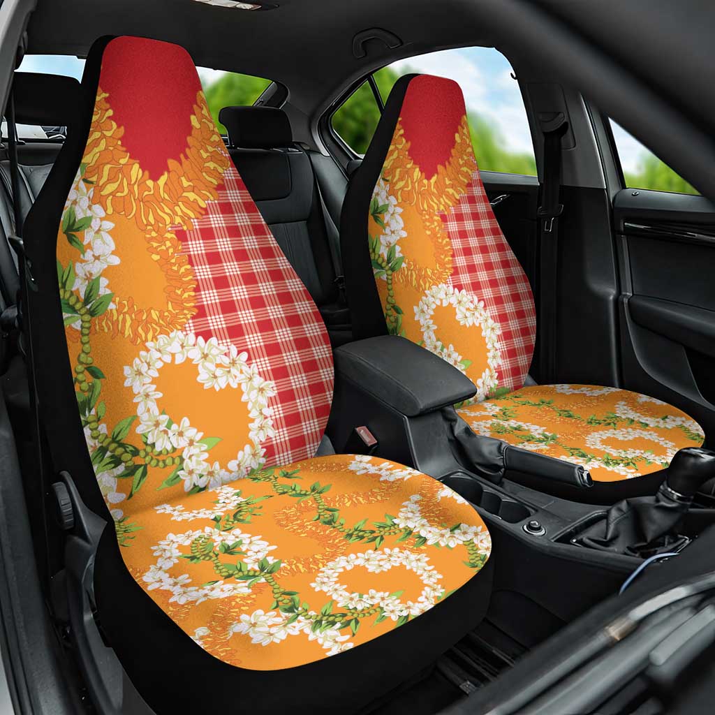 Prince Kuhio Aloha Hawaii Car Seat Cover Plumeria Ilima Lei Palaka Motifs