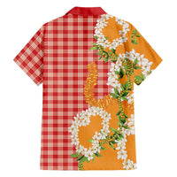 Prince Kuhio Aloha Hawaii Family Matching Off The Shoulder Long Sleeve Dress and Hawaiian Shirt Plumeria Ilima Lei Palaka Motifs LT14 - Polynesian Pride