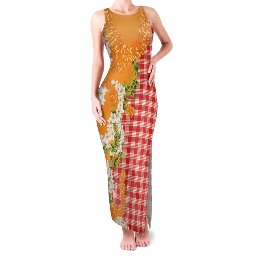 Prince Kuhio Aloha Hawaii Family Matching Tank Maxi Dress and Hawaiian Shirt Plumeria Ilima Lei Palaka Motifs