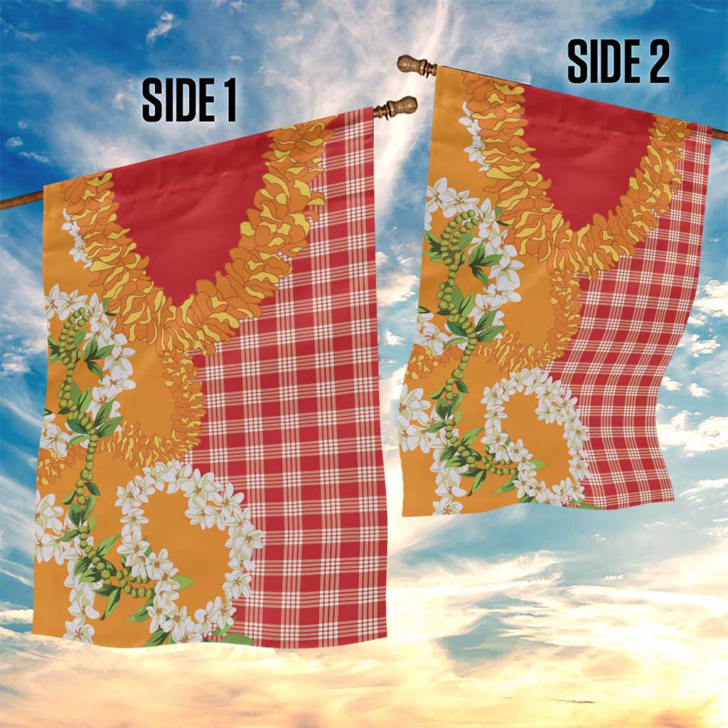 Prince Kuhio Aloha Hawaii Garden Flag Plumeria Ilima Lei Palaka Motifs