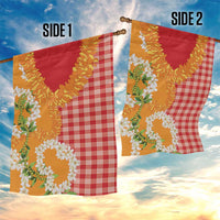 Prince Kuhio Aloha Hawaii Garden Flag Plumeria Ilima Lei Palaka Motifs