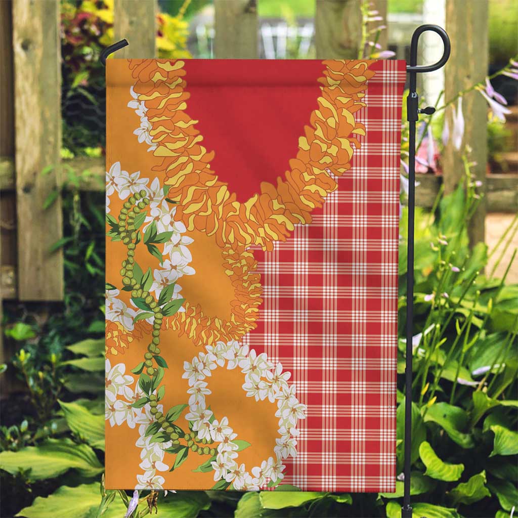 Prince Kuhio Aloha Hawaii Garden Flag Plumeria Ilima Lei Palaka Motifs
