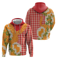Prince Kuhio Aloha Hawaii Hoodie Plumeria Ilima Lei Palaka Motifs