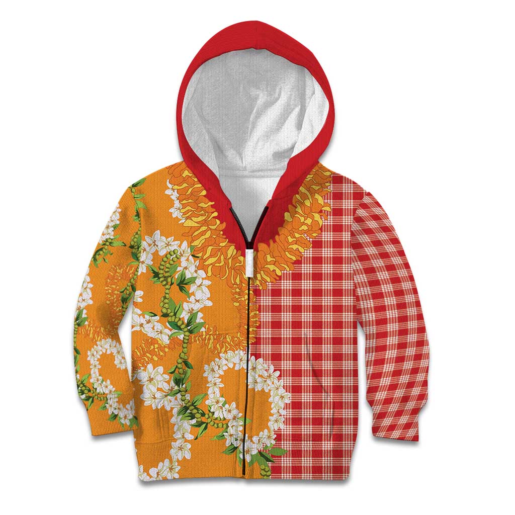 Prince Kuhio Aloha Hawaii Kid Hoodie Plumeria Ilima Lei Palaka Motifs