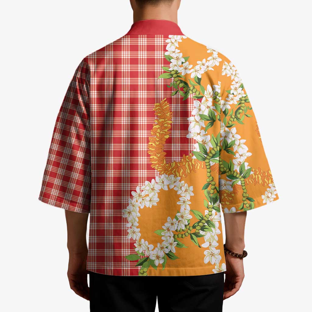 Prince Kuhio Aloha Hawaii Kimono Plumeria Ilima Lei Palaka Motifs