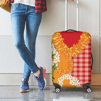 Prince Kuhio Aloha Hawaii Luggage Cover Plumeria Ilima Lei Palaka Motifs LT14 - Polynesian Pride