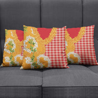 Prince Kuhio Aloha Hawaii Pillow Cover Plumeria Ilima Lei Palaka Motifs LT14 - Polynesian Pride
