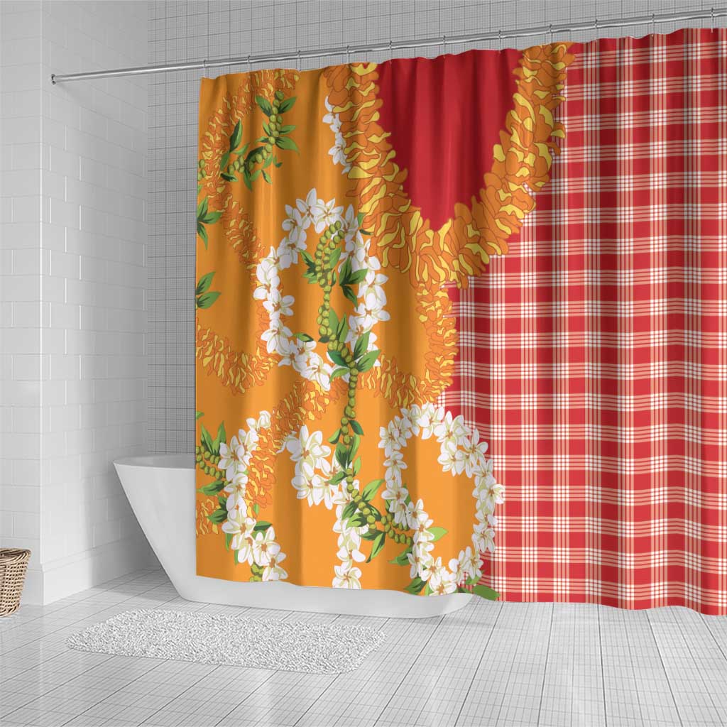 Prince Kuhio Aloha Hawaii Shower Curtain Plumeria Ilima Lei Palaka Motifs LT14 - Polynesian Pride