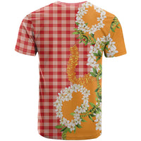 Prince Kuhio Aloha Hawaii T Shirt Plumeria Ilima Lei Palaka Motifs LT14 - Polynesian Pride