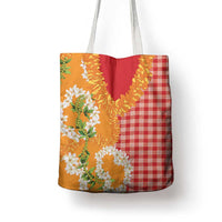 Prince Kuhio Aloha Hawaii Tote Bag Plumeria Ilima Lei Palaka Motifs