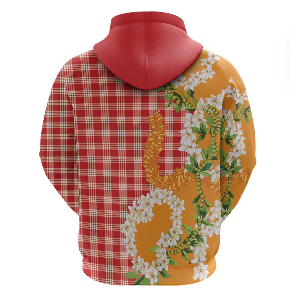 Prince Kuhio Aloha Hawaii Zip Hoodie Plumeria Ilima Lei Palaka Motifs