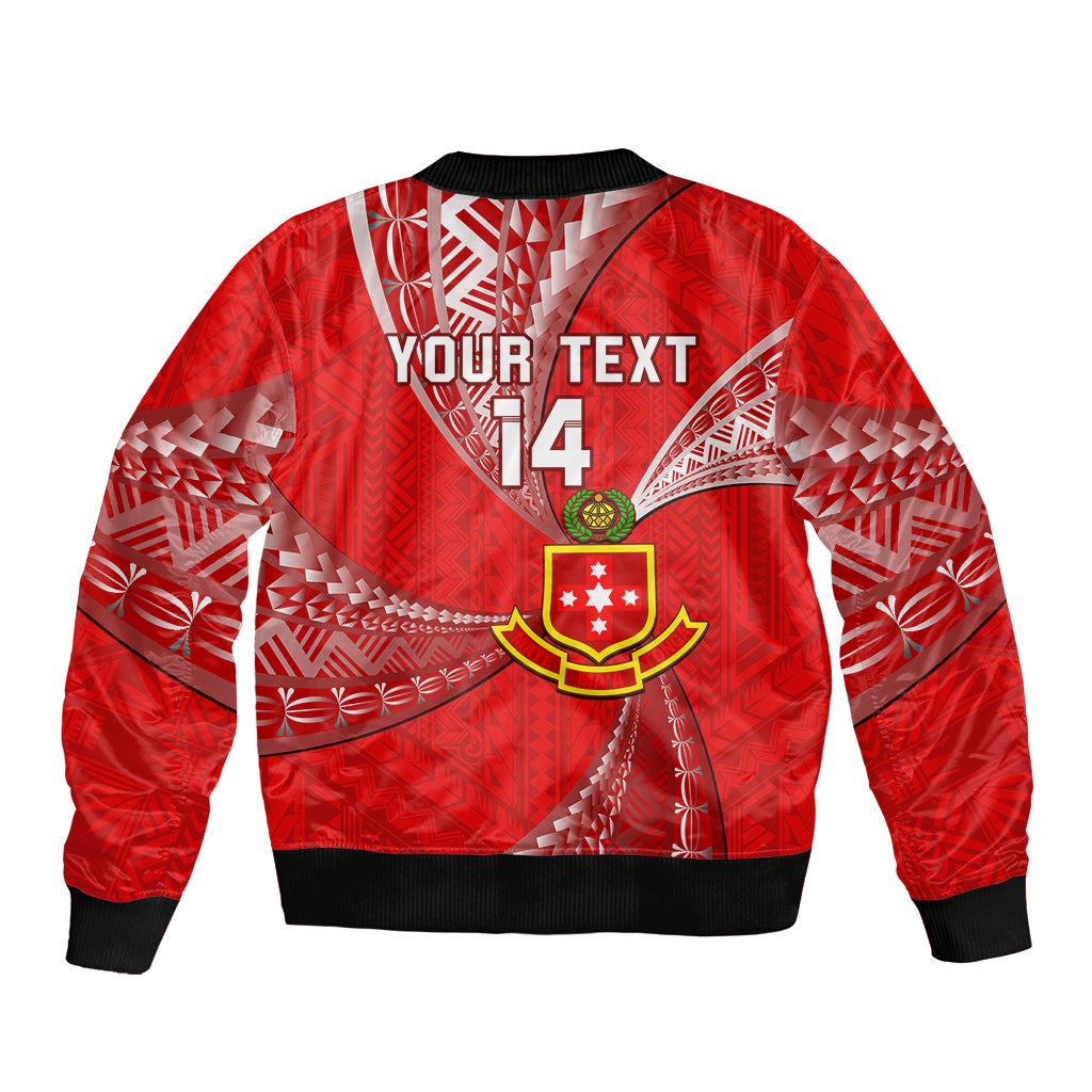 Personalised Tonga College Alete Bomber Jacket Kolisi Tonga Ngatu Pattern LT14 - Polynesian Pride