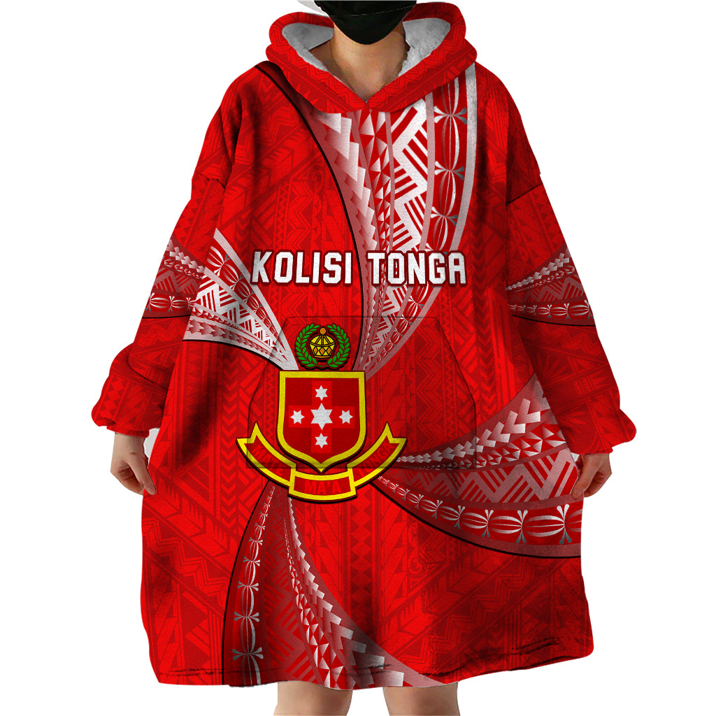 Personalised Tonga College Alete Wearable Blanket Hoodie Class Of Year Kolisi Tonga Ngatu Pattern LT14 - Polynesian Pride