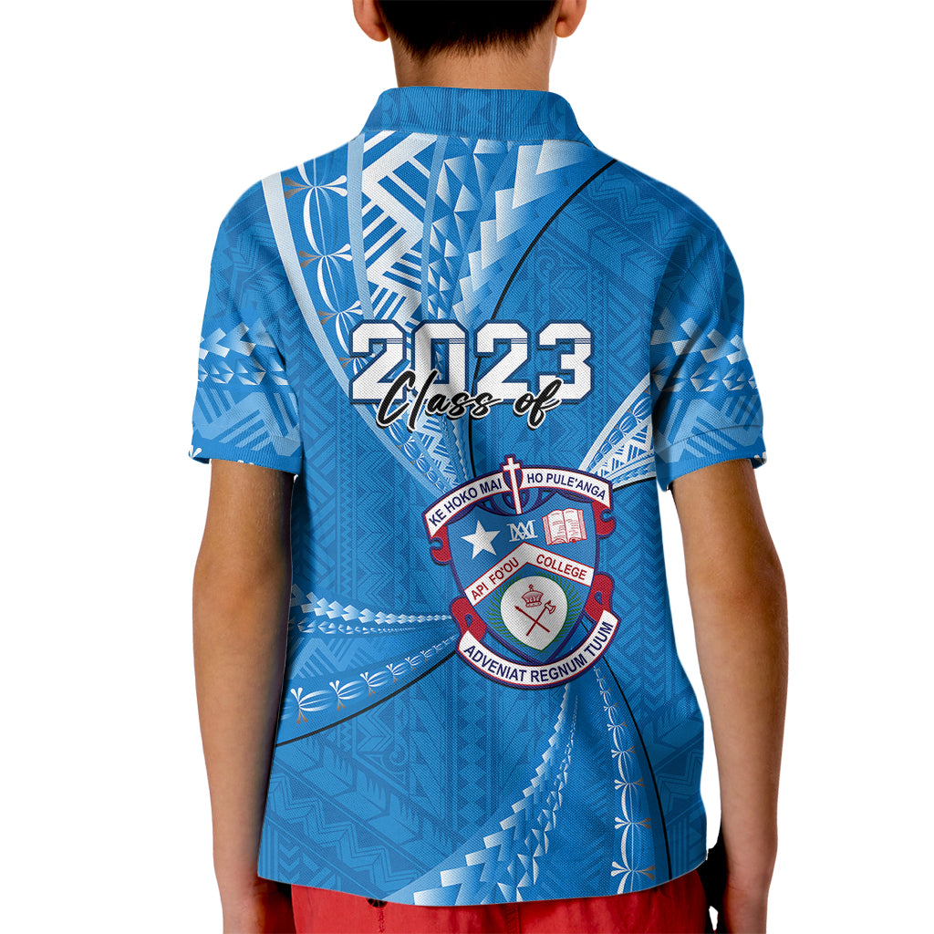 Personalised Tonga Apifoou College Kid Polo Shirt Class Of Year Tongan Ngatu Pattern LT14 - Polynesian Pride