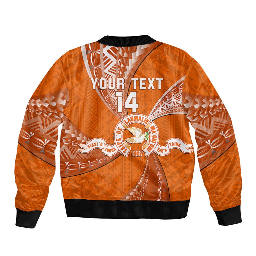 Personalised Tonga Tailulu College Bomber Jacket Tongan Ngatu Pattern LT14 - Polynesian Pride