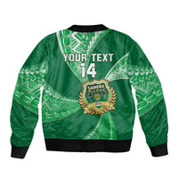 Personalised Tonga Saineha High School Bomber Jacket Tongan Ngatu Pattern LT14 - Polynesian Pride