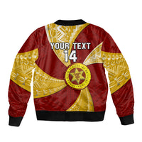 Personalised Tonga High School Bomber Jacket Tongan Ngatu Pattern LT14 - Polynesian Pride